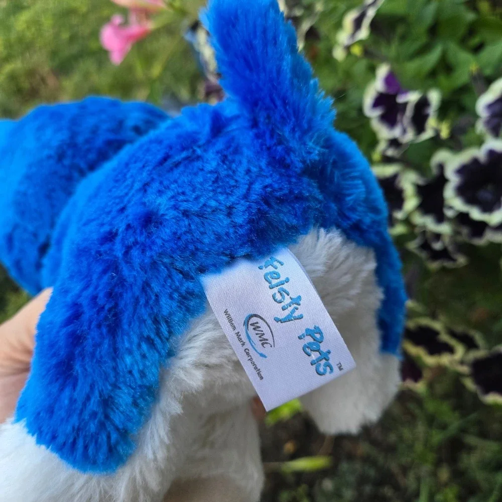 Fiesty pets William Mark Blue and White Stuffed plush toy